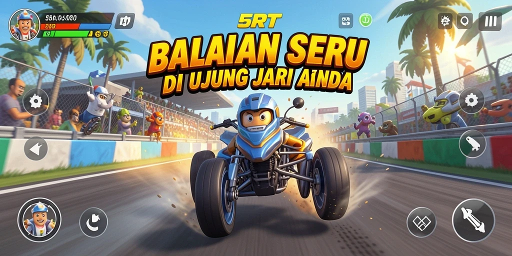 Tampilan gameplay mendebarkan dari 5RT saat melakukan balapan.