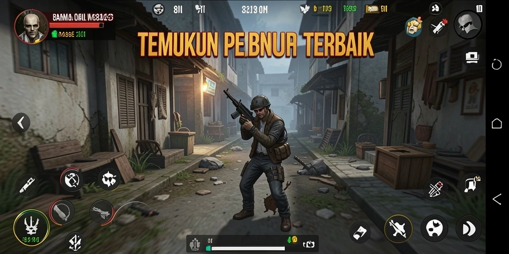 Screenshot gameplay 8II menampilkan aksi tembak-menembak yang intens.