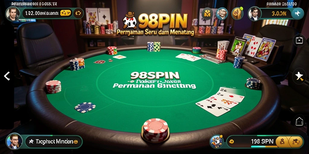 Tampilan gameplay Poker yang seru di 98SPIN.