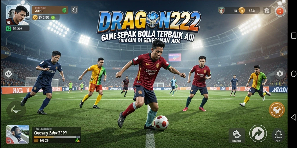 Tangkapan layar gameplay DRAGON222 menampilkan aksi nyata sepak bola.