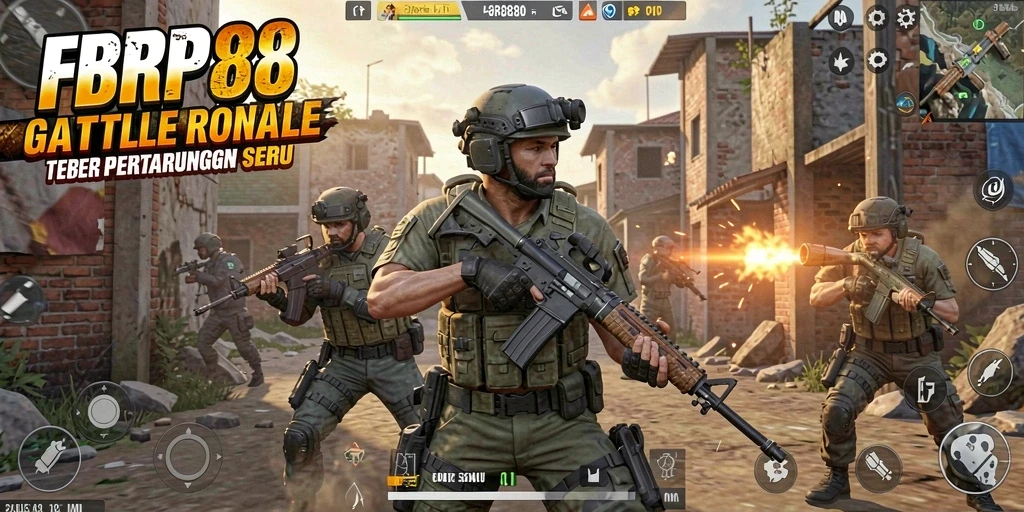 Screenshot FBRP88 menunjukkan aksi seru dalam pertarungan Battle Royale.