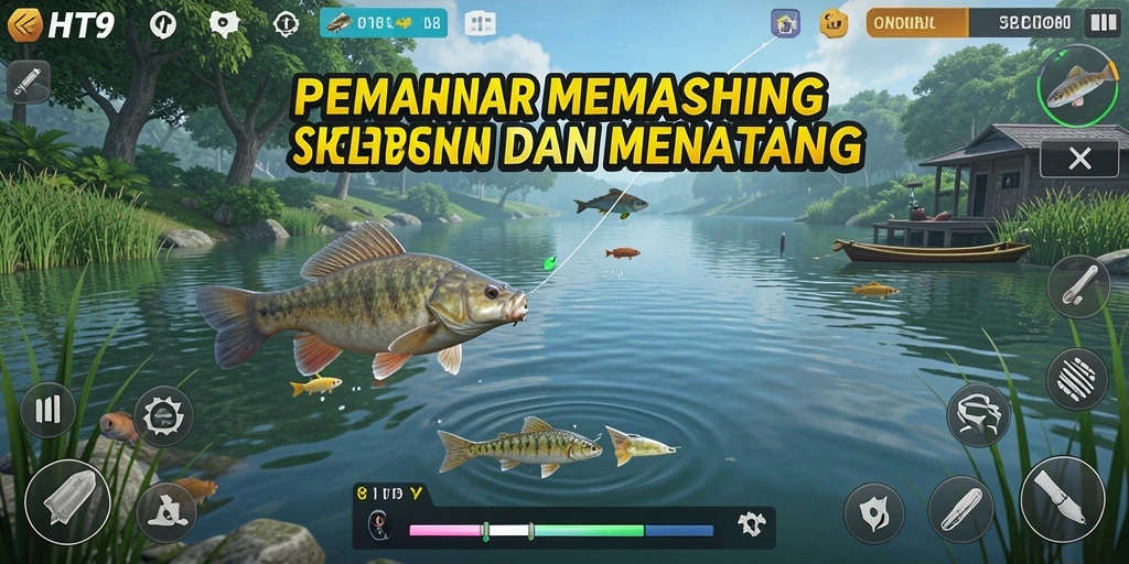 Menampilkan pengalaman memancing seru di HIT9 dengan beragam jenis ikan.