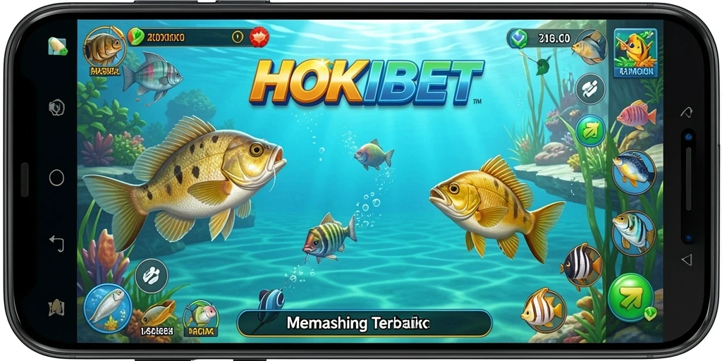 Tampilan gameplay HOKIBET dengan aksi memancing yang seru.