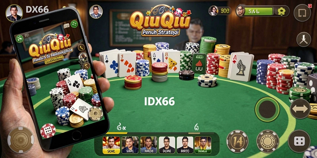 Screenshot gameplay QiuQiu yang menunjukkan momen seru permainan.