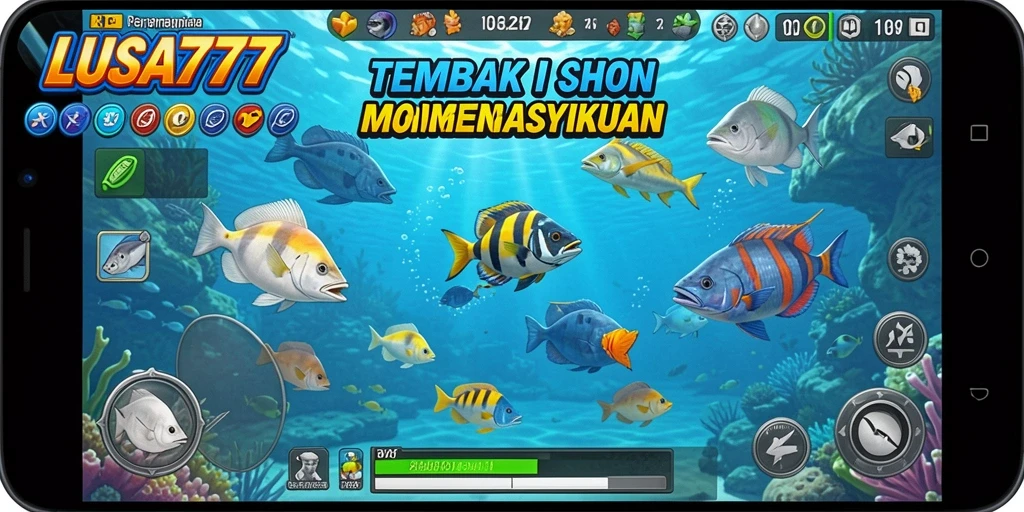 Tampilan gameplay LUSA777 yang menarik saat menembak ikan.