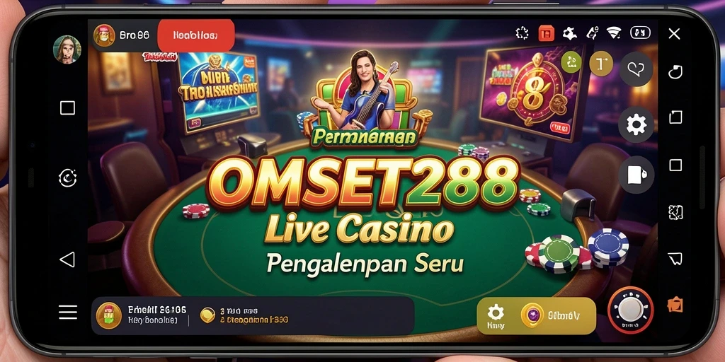 Tampilan screenshot utama OMSET288 dengan dealer profesional dan suasana kasino langsung.