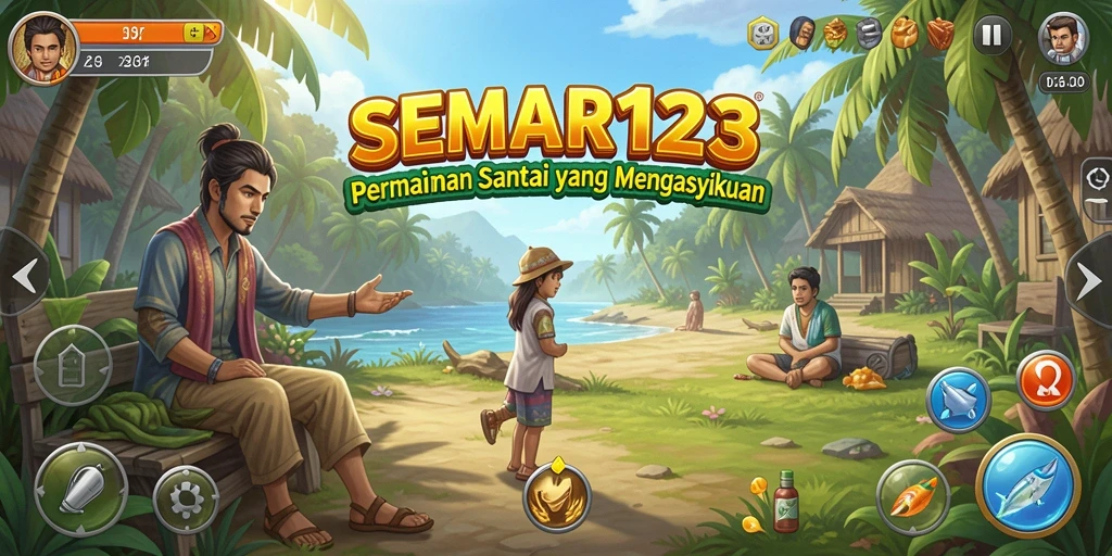 Tampilan gameplay utama SEMAR123 dengan grafik menarik dan karakter lucu.