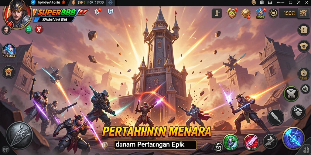 Tampilan gameplay SUPER88 dengan aksi Tower Defense yang intens.