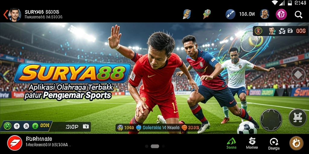 Tangkapan layar utama gameplay SURYA88 dengan elemen olahraga yang menarik.