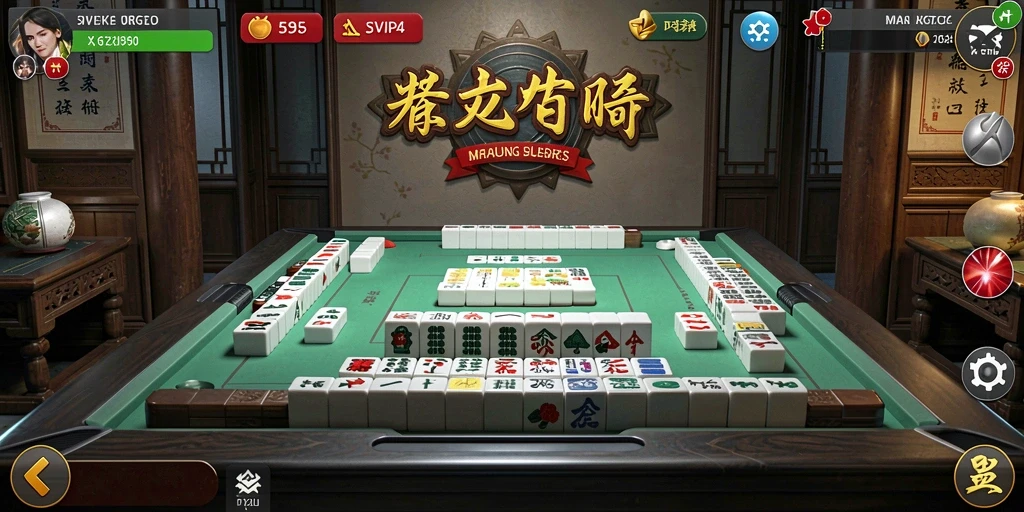 Screenshot gameplay SVIP4 menampilkan pengalaman bermain Mahjong yang seru.