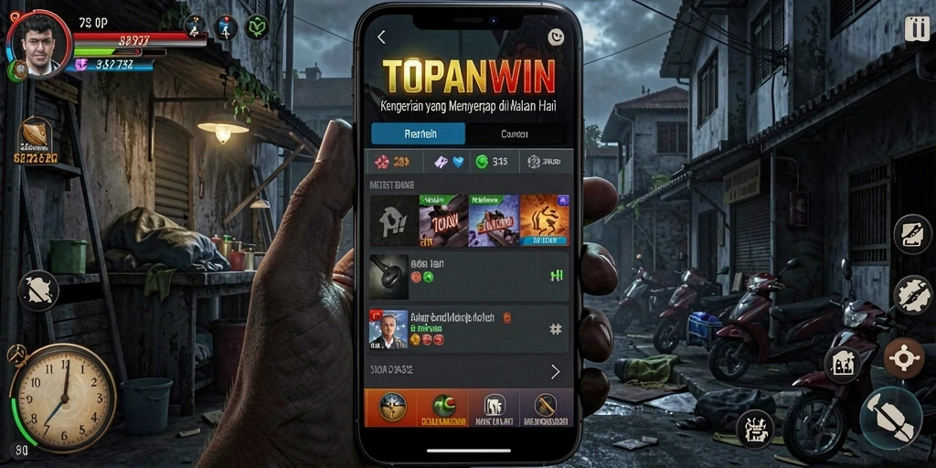 Tangkapan layar gameplay <strong>TOPANWIN</strong> yang menampilkan suasana horror mendebarkan.