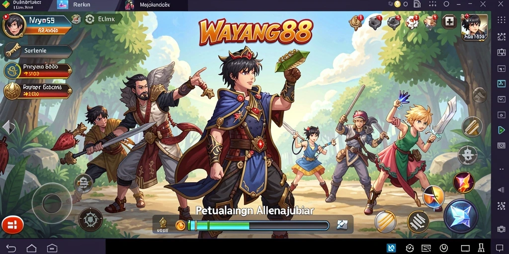 Tampilan gameplay <strong>WAYANG88</strong> yang penuh warna dan menakjubkan.